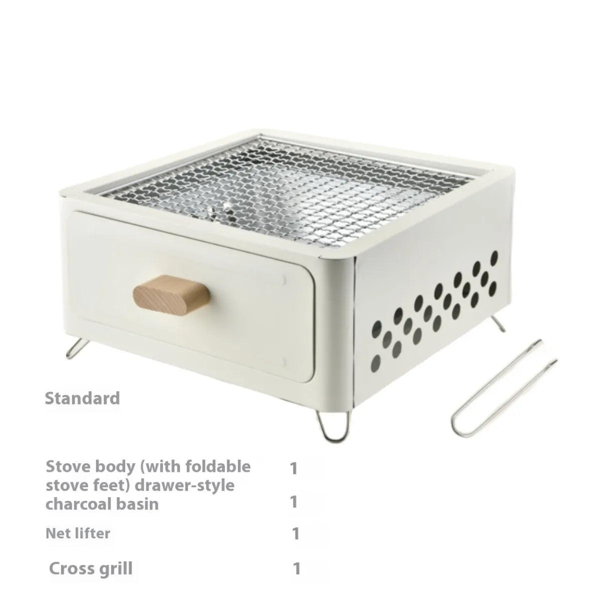 Square Outdoor Charcoal BBQ Grill